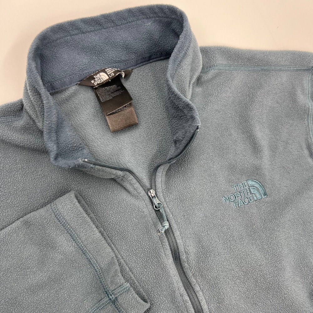 The North Face Men's Blue/Gray Fleece‎ Quarter Zip Pullover Sweater Size Large